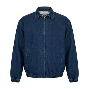 Vintage Three Rivers Denim Harrington Bomber Jacket - PlaiMedium Wash